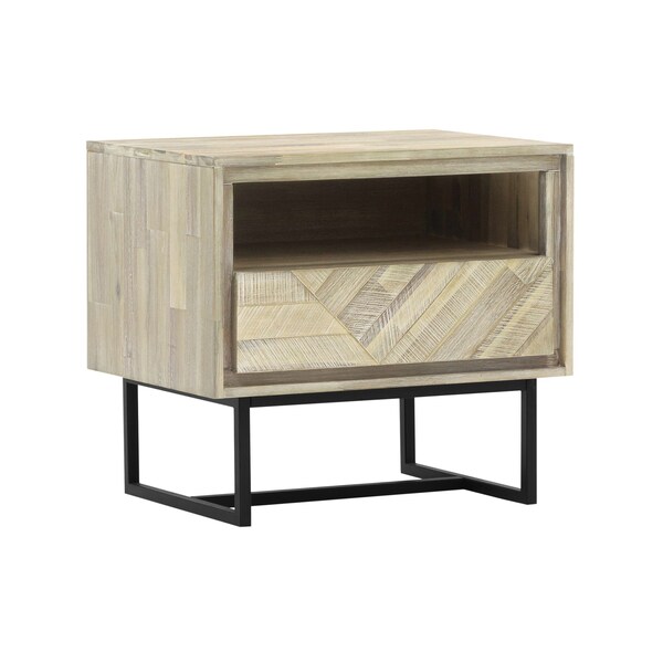 Armen Living Peridot 1 Drawer Nightstand in Natural Acacia Wood LCPELANAT - main